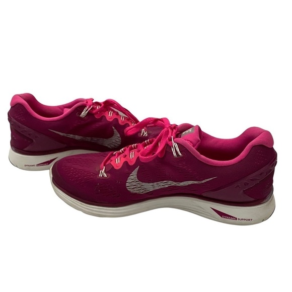 Nike Lunarglide 5 Running Shoes Mesh Raspberry Pink Sz 9.5 Preowned - Picture 3 of 13